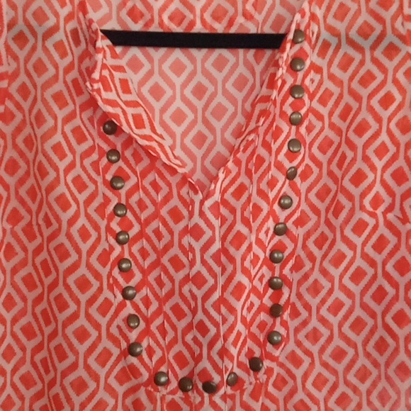 41 Hawthorn Geometric Orange Blouse - Picture 3 of 6